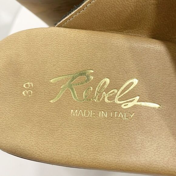 Rebels Orlanda Asymmetrical Platform Clog Sandal Black Y2K Made in Italy Slip On - Picture 7 of 12